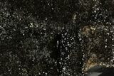 Septarian Dragon Egg Geode - Black Crystals #177390-1